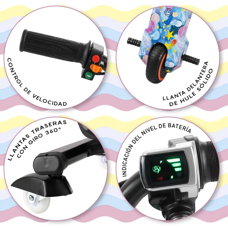 Triciclo Eléctrico Honey Whale MZ008 Azul image number null