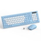 Combo De Teclado Y Rat&oacute;n Inal&aacute;mbrico Silencioso Reccazr Azul Celeste