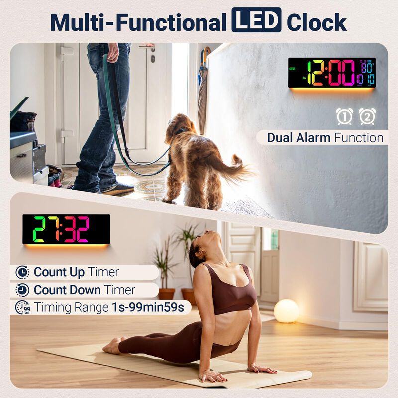 Reloj De Pared Ansoper Digital Grande De 16,5 P... image number null
