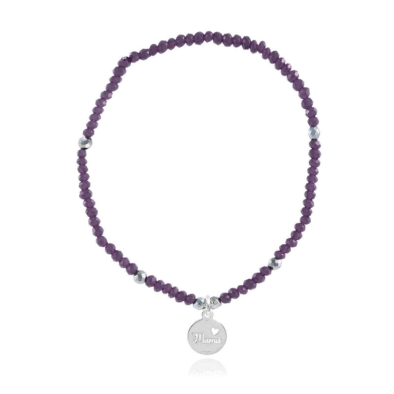 Pulsera elástica mamá con calcedonia morada image number null