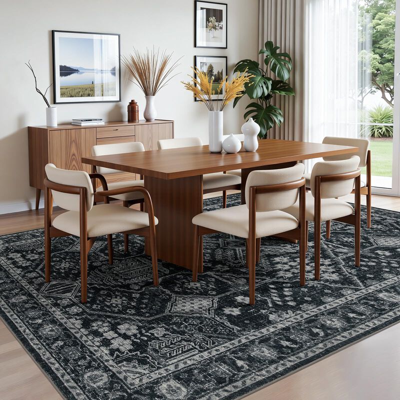 Alfombra Joydeco 5x7 Vintage Lavable Estilo Boh... image number null