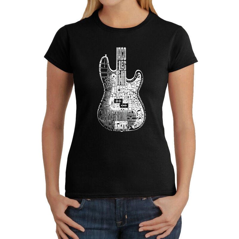 Camiseta Word Art Para Mujer - Bajo- Negro image number null