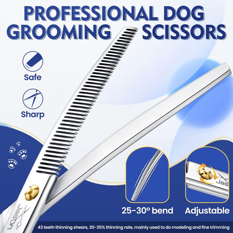 Tijeras De Peluquer&iacute;a Canina Jason Curved Thinn... image number null