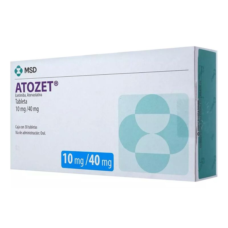 Atozet Tabletas 10 Mg/40 Mg, 30 Tabletas image number null