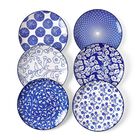 Platos de postre Selamica 15 cm, Juego de 6, Azul Vintage