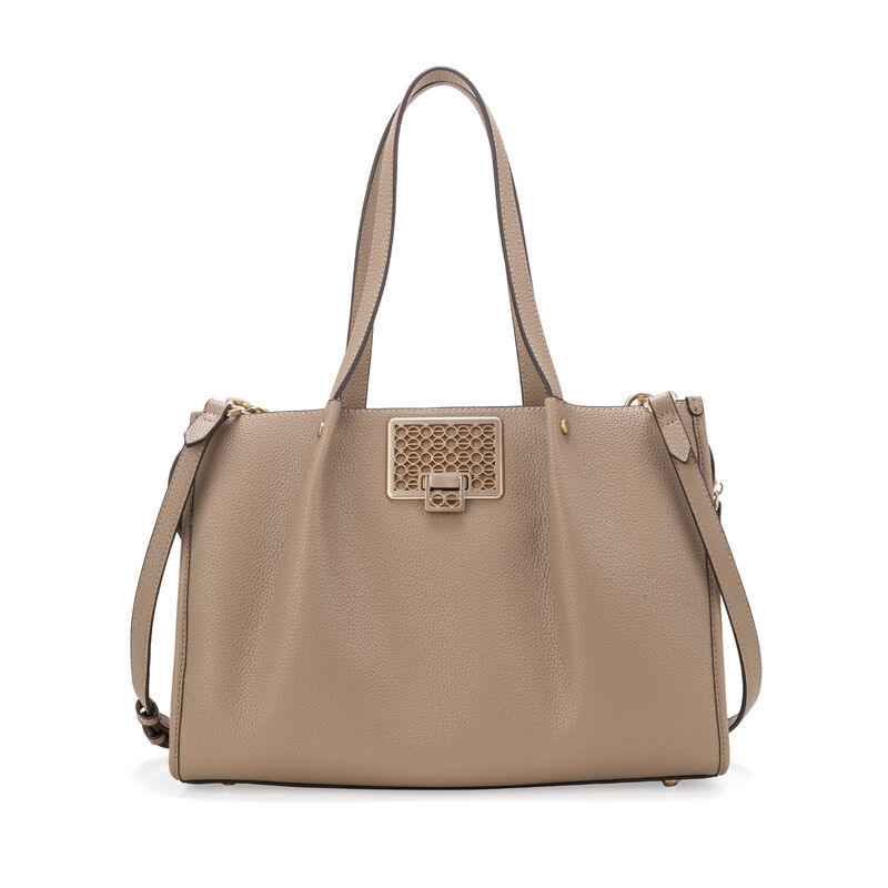 Bolsa Satchel Grande Con Herraje Color Camel image number null