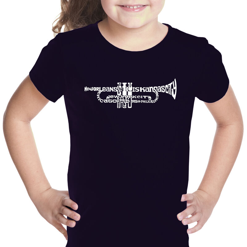 Camiseta Word Art Para Ni&ntilde;a - Trompeta - Negro image number null