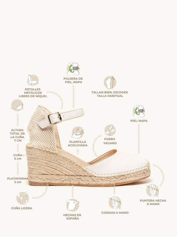 Alpargata de Cu&ntilde;a Media Marga Napa Blanco image number null
