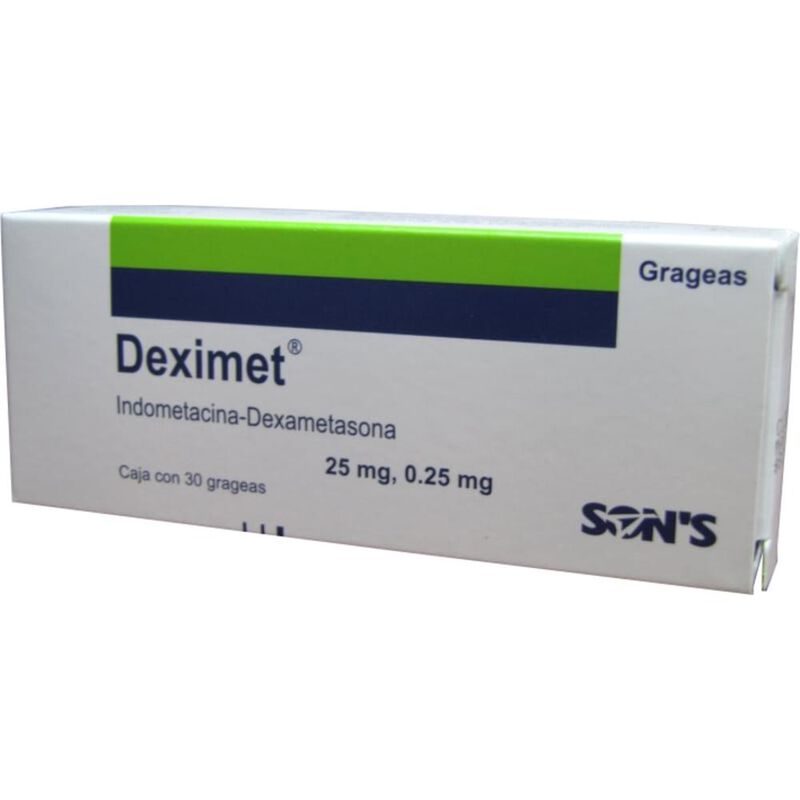 Deximent 25 mg , 0.25 mg caja con 30 grageas image number null