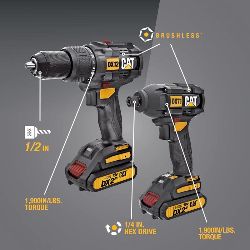 Combo CAT Rotomartillo Brushless 18V mas Llave ... image number null