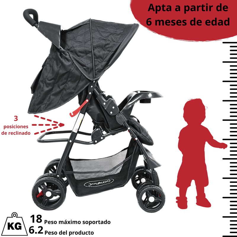 Carriola para Beb&eacute; Ligera y Plegable Asiento Re... image number null