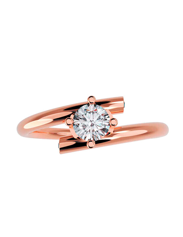 Anillo de Compromiso en Oro de 14K con Circonia... image number null