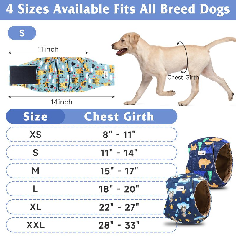 Pa&ntilde;ales Para Perro Grecle Masculino Xs &ndash; Pack D... image number null