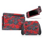 Funda De Vinilo Para Wii &ndash; Designskinz Camuflaje Digital Rojo Y Gris