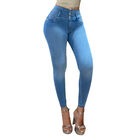 Jeans Mujer Super Skinny Tiro Medio Azul Bajo