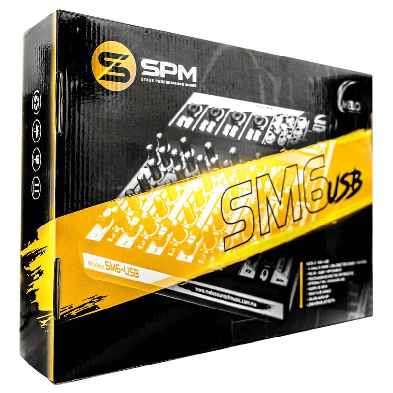 Mezcladora Sm6usb Melo 4 canales 1 estereo c/ e... image number null