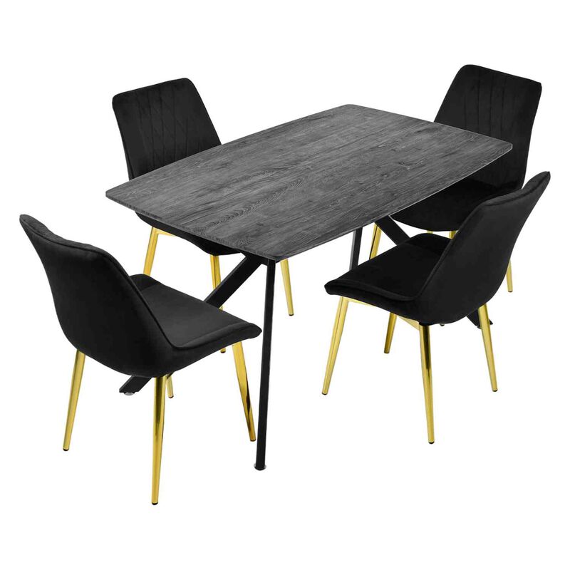 Mesa Comedor Nordico 4pers Gris Casa Hogar Lujo... image number null