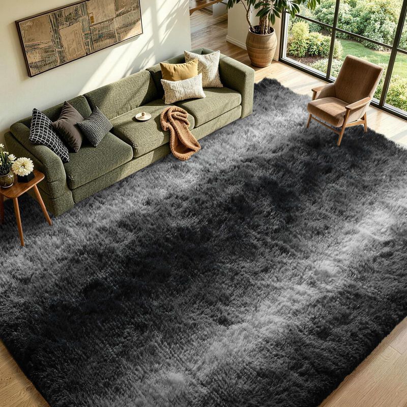 Alfombra Finrèc Home 140x180 cm Rayada Negra A... image number null