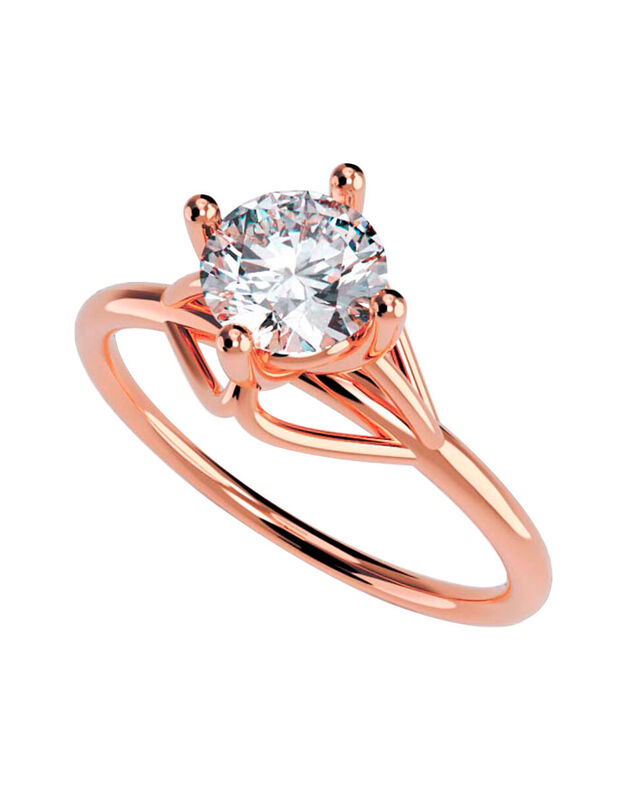 Anillo de Compromiso en Oro Rosa 10K con Circon... image number null