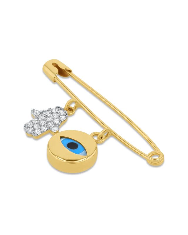 Dije Seguro Oro 14k Ojo Turco Y Mano De F&aacute;tima ... image number null