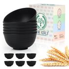 Juego De 6 Tazones Para Cereal Homienly De 739 ml, Negro, Fibra De Paja De Trigo