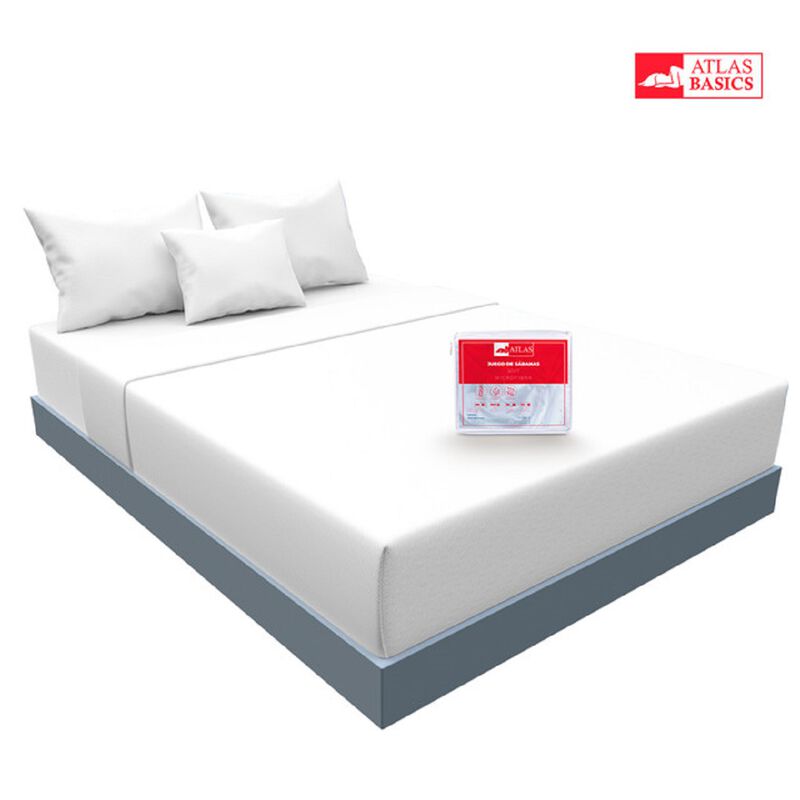 Juego de Sábanas Soft Queen Size Blanco Atlas d... image number null