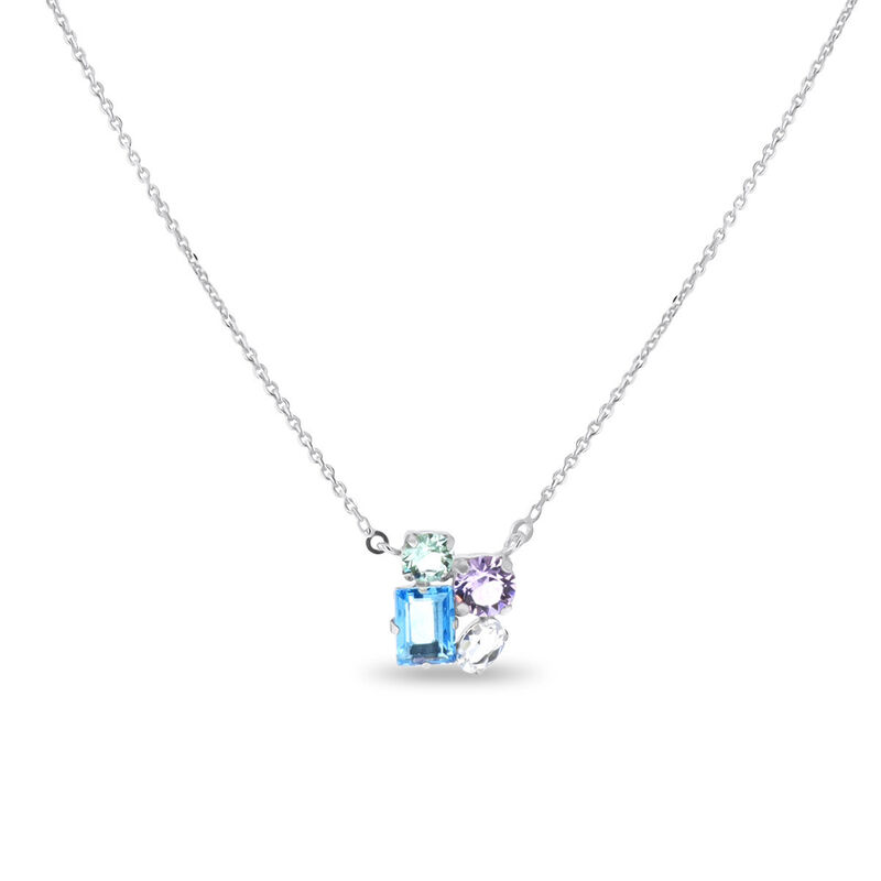 Gargantilla Plata Blanca 925 Piedras De Color 4... image number null