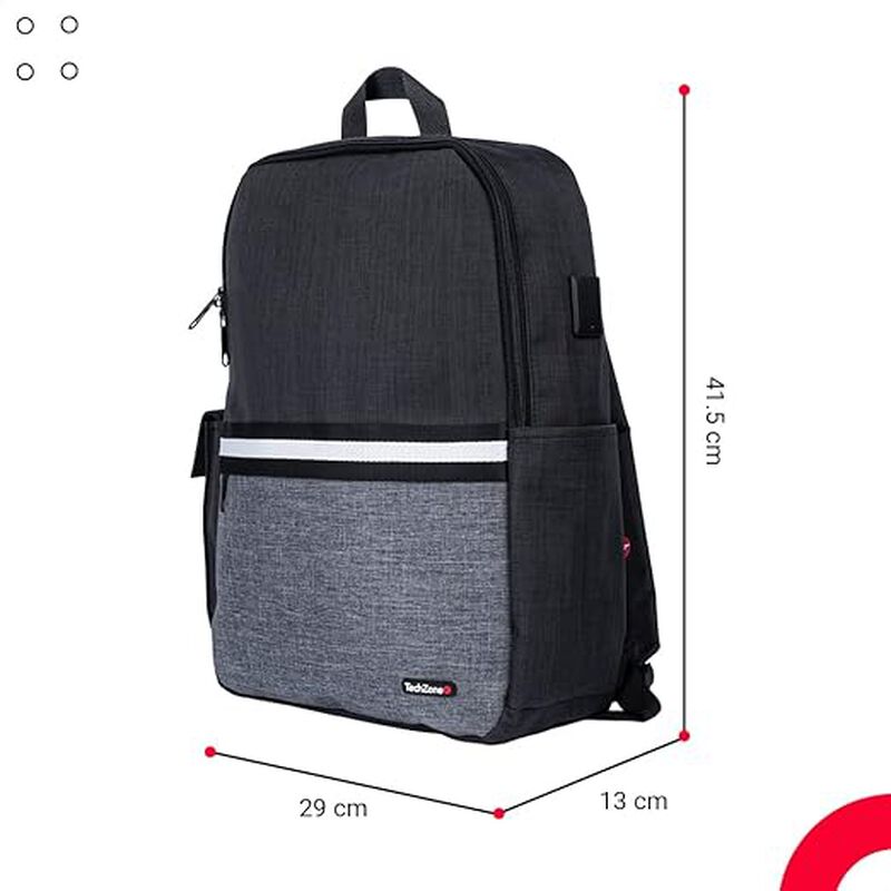 Mochila TechZone Negro con Gris Modelo GLAD Por... image number null