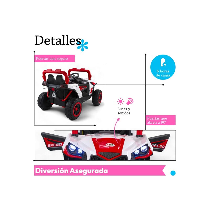 Carro El&eacute;ctrico Infantil 12v Doble Motor &middot; Cont... image number null