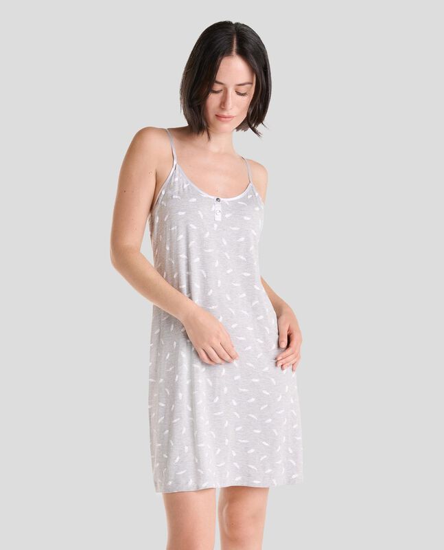 Camis&oacute;n Corto de Tirantes con Estampado de Plum... image number null