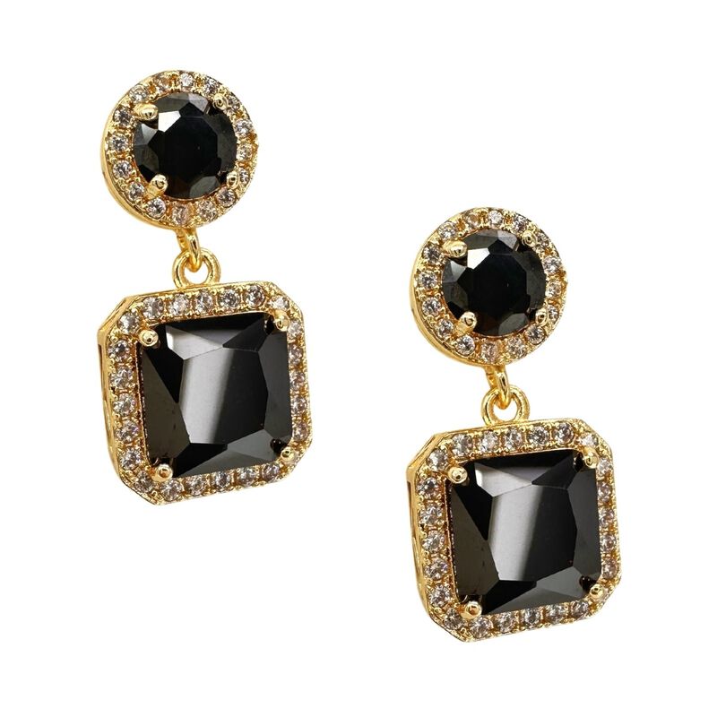 Aretes Princesa negros Chapa de oro 18k Zvezda image number null