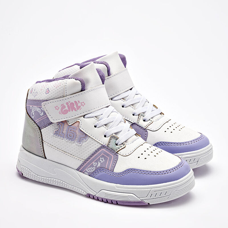 Lux-10 tenis para ni&ntilde;a blanco lila plata cod 14... image number null