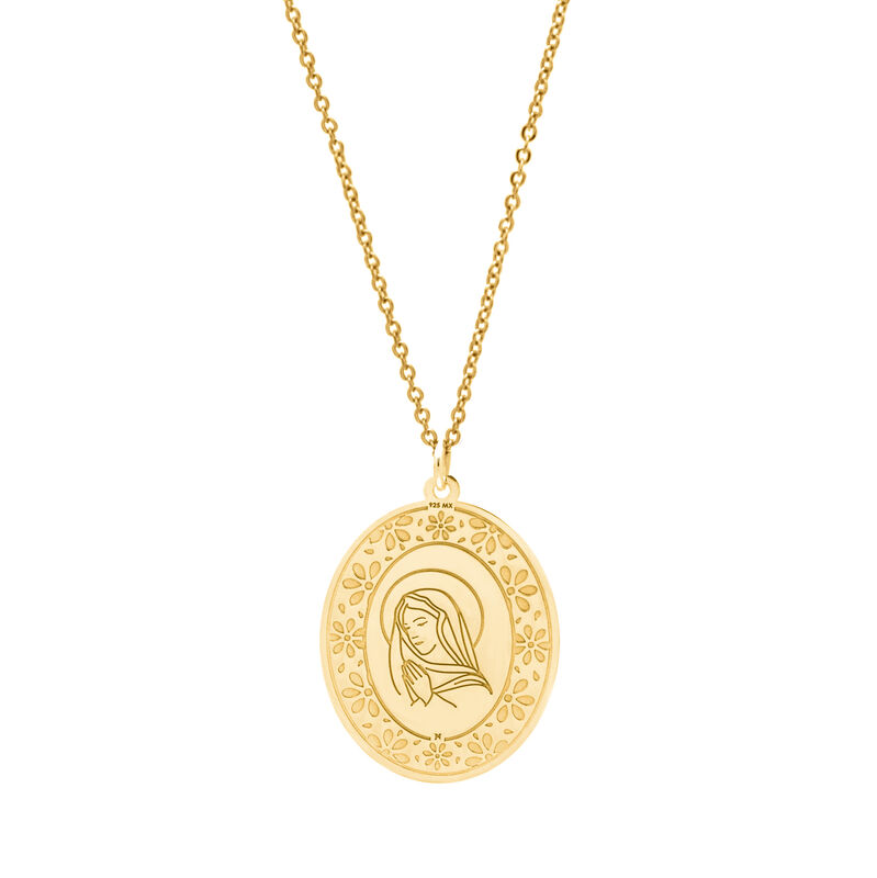 Medalla chica virgen de plata con baño de oro y... image number null