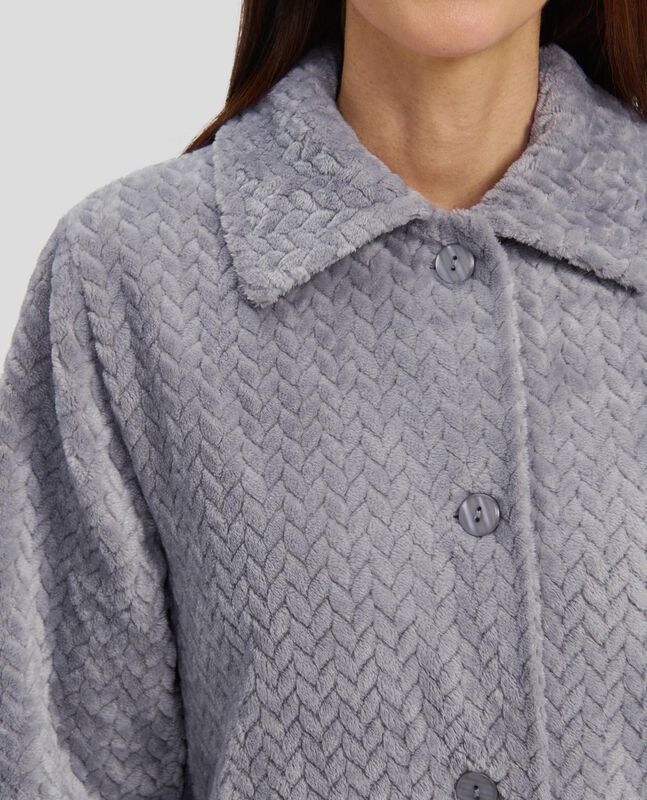 Bata Larga Lohe con Botones Gris image number null