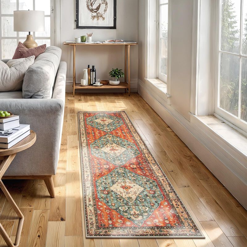 Alfombra Lahome Boho Tribal, Lavable, 60 X 240 ... image number null