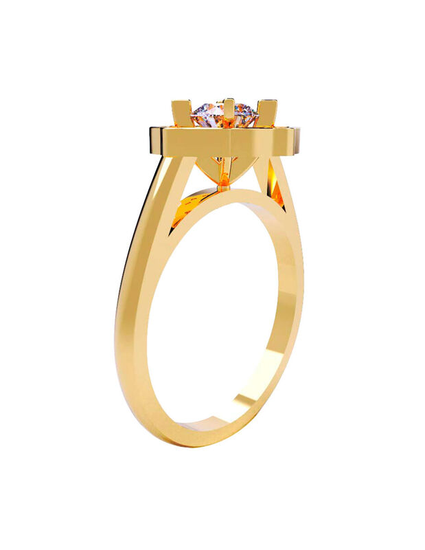 Anillo de Compromiso de 14K con Diamante de Lab... image number null