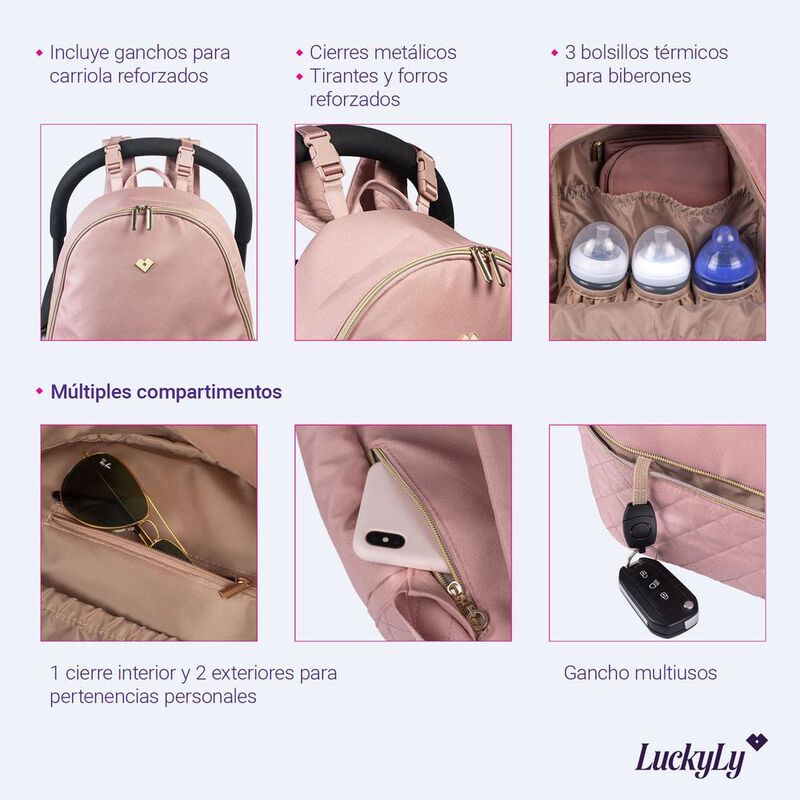 Pañalera Mochila Moderna Multifunción + Cambiad... image number null
