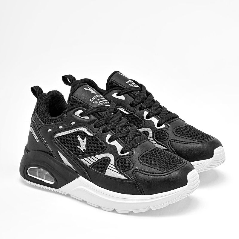 American Fire tenis para ni&ntilde;a negro plata cod 1... image number null