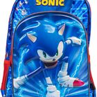Mochila Edición Sonic Color azul con doble compartimento, bolsas laterales de malla para botellas