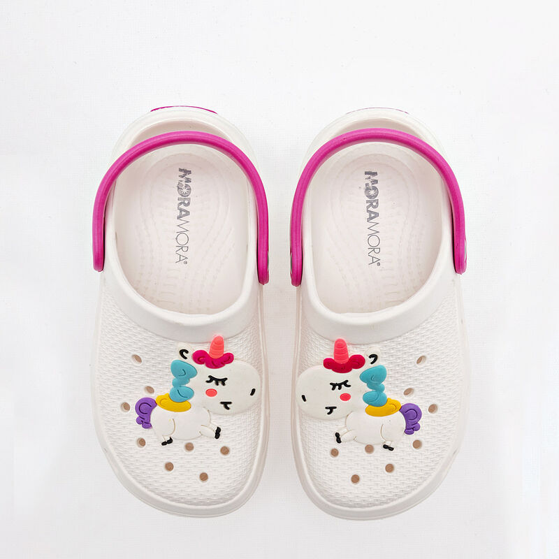 Moramora Sandalia para niña blanco fucsia image number null