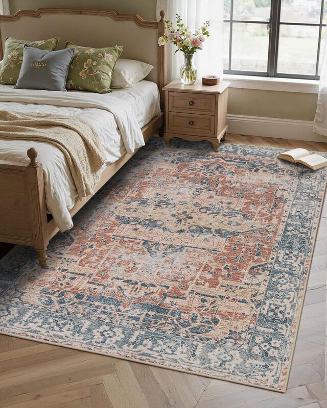 Alfombra De &Aacute;rea Rugxara 122x152 cm Coral Azul ... image number null