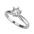 Anillo de Compromiso de 14K con Diamante de Laboratorio 0.50 CT F VS1 Talla 6.5 ORO BLANCO 14K &ndash; Amore Mio!