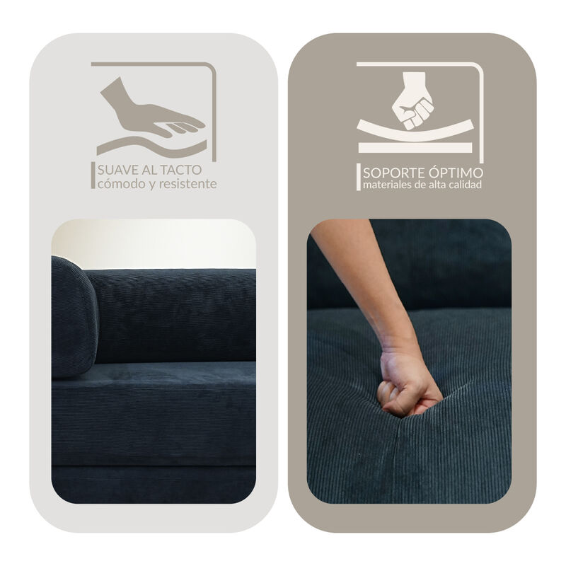 Sof&aacute; Espuma Alta densidad TENKA Navy Blue 2 pla... image number null