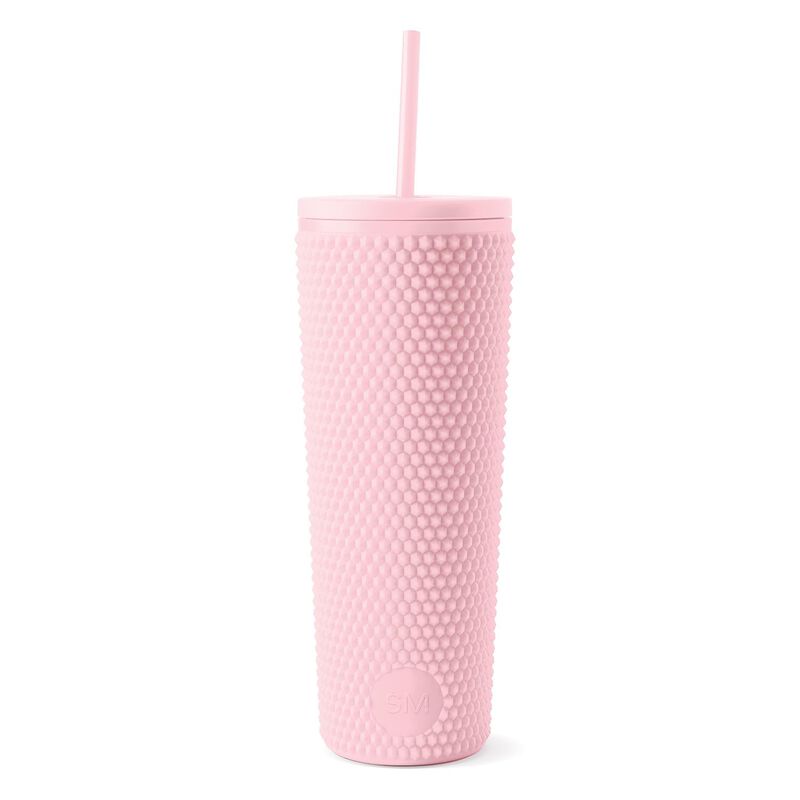 Vaso Simple Modern 680 ml Rosa Con Tapa De Sorb... image number null