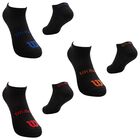 Wilson 10 Pares de Tines para Ni&ntilde;o, Color Negro Logo Multicolor ,Talla Grande, Sin felpa
