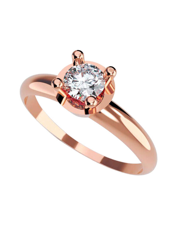 Anillo de Compromiso en Oro de 14K con Circonia... image number null