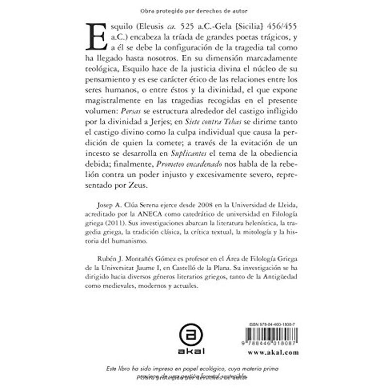 Persas, Siete contra Tebas, Suplicantes, Promet... image number null