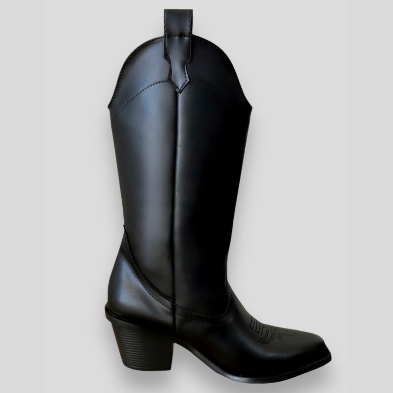 BOTA COWBOY MALABIS BOT-1014 NEGRA DECORADA AL ... image number null