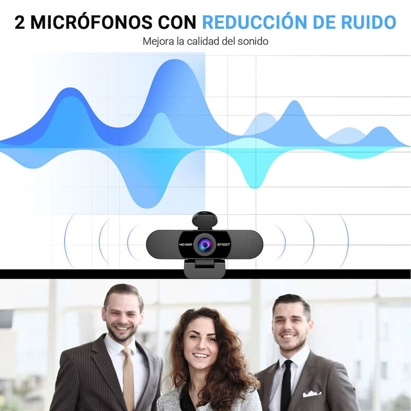 Webcam EMEET C960 Micrófonos Duales Cámara Web ... image number null