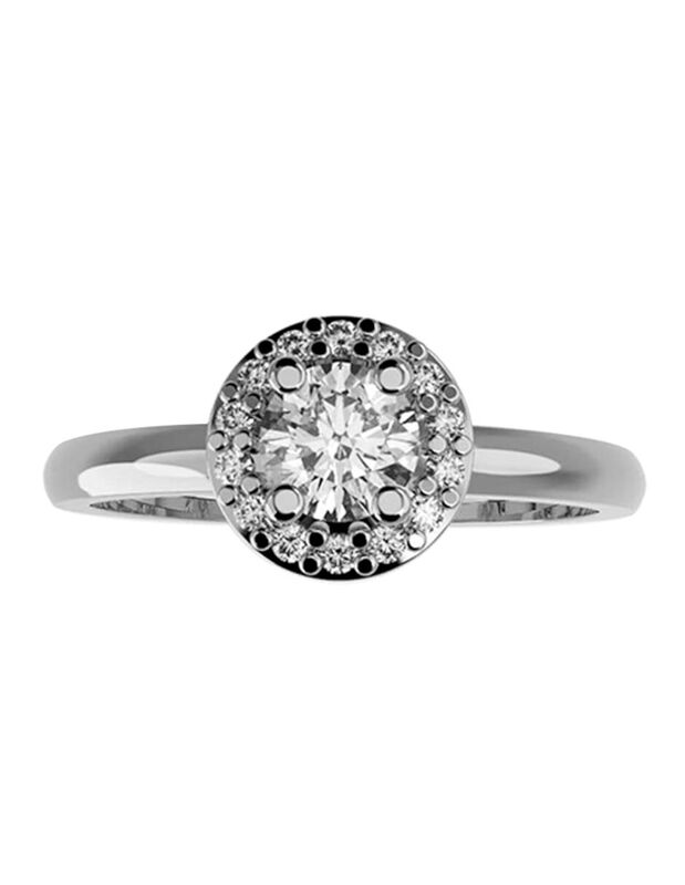 Anillo de Compromiso en Oro Blanco 14K con Circ... image number null